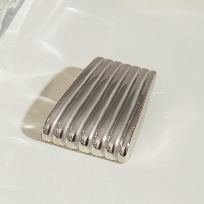 1 pair simple series classic geometric stainless steel  gold plated women brooches